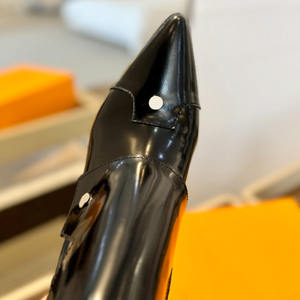 Bottines pointues à talons hauts pour femmes, en cuir peint, mode automne-hiver, bottes ajustées polyvalentes - Product Image 6