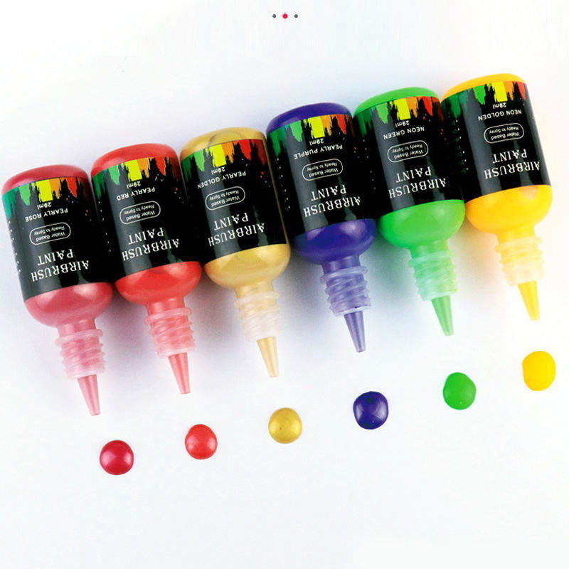 Metallic Neon Opaque Water Based Acrylic Airbrush Nail Paint