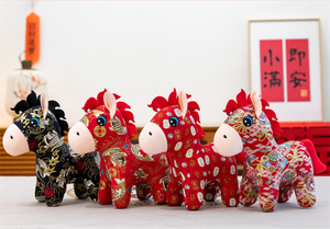 Jouets en peluche mascotte de cheval HY2, année du cheval 2026, collection du zodiaque, jouets en peluche mascotte de cheval - Product Image 3