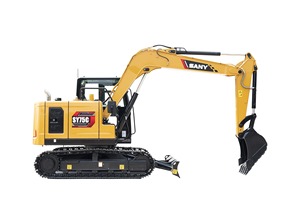 Excavadora de cadenas SANY SY75C amarilla, equipo de construcción de tamaño mediano, máquina de excavación de alta resistencia - Product Image 2