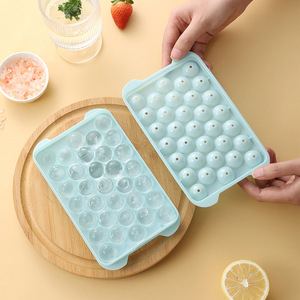 Bandeja para Cubos de Hielo Redondos Azul Cielo con Tapa, 30 Cavidades, Antiadherente, Apta para Congelador, para Uso Doméstico y Comercial - Product Image 3