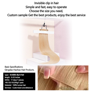 Qingdao Haohao <span class=keywords><strong>Hair</strong></span> Unsichtbare <span class=keywords><strong>Clip</strong></span>-in Echthaar-<span class=keywords><strong>Extensions</strong></span> aus Chinesischem Remy-Haar in Salonqualität - Product Image 4