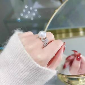 Anillo de Plata de Ley 925 con Incrustaciones de Diamantes Tallados de 9-12 mm, Estilo Moderno y Elegante, Accesorio de Moda - Product Image 4