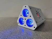 3 Lumières LED RGBW 3-en-1 triangulaires à piles pour intérieur - Idéales pour concerts, mariages, fêtes d'anniversaire, KTV, éclairage de scène