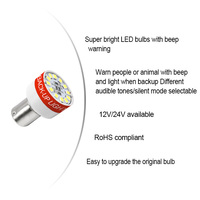 Ampoule LED de recul automatique avec signal sonore, ampoules LED 12-SMD, système d'alarme de voiture DC 12V / 24V - Compatible universel