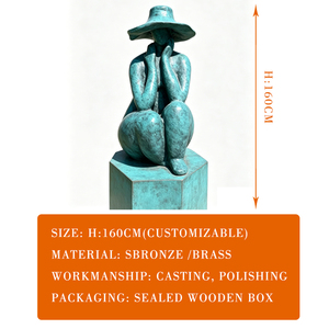 Escultura Moderna Abstracta <span class=keywords><strong>de</strong></span> Mujer Sentada en Bronce, Metal Fundido a Presión, Color Personalizado, Tallado Muy Detallado para Jardín y Paisajismo - Product Image 4