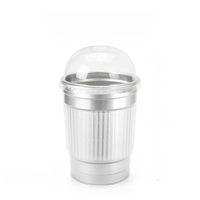 Gobelet à café en aluminium jetable personnalisé de 350 ml et 500 ml, gobelet en métal pour boissons froides avec couvercle en plastique