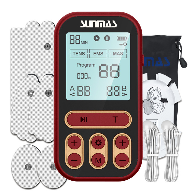 Dual Channel Wired TENS EMS Massage Device with 60 Massage Programs Adjustable Strength and Full Body Therapy Support