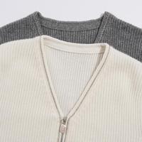 Cardigan tricoté rayé à col en V profond pour femmes 100% Cachemire Bijoux-Style Zipper Vêtements d'hiver pour femmes