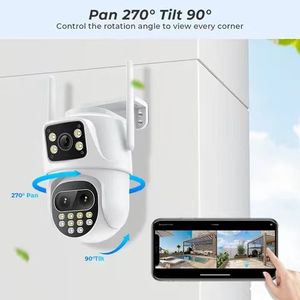 Không dây không thấm nước HD wifi an ninh IP PTZ Máy ảnh ống kính kép Speed Dome 4x zoom ai con người phát hiện ngoài trời Máy ảnh giám sát - Product Image 6
