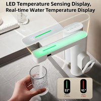 Robinet Intelligent Sans Contact de Salle de Bain avec Affichage Numérique LED, Mitigeur, Distributeur de Savon Liquide et Capteur Infrarouge Automatique pour Lavabo