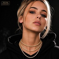 Collier Chaîne Tennis Hip Hop Doré pour Hommes et Femmes, Anti-ternissement, Hypoallergénique, Résistant à la Décoloration, avec Strass CZ, Vente en Gros