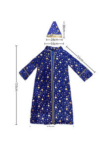 Disfraz de Bruja Estrella Negra con Capa Azul para Halloween para Adultos, Capa de Rey, Caballero, Mago o Bruja - Product Image 2