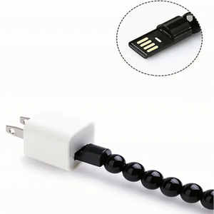 Cavo di Ricarica USB Portatile Micro USB Tipo <span class=keywords><strong>C</strong></span> a Forma di Braccialetto con Perline per iPhone e Smartphone Android, Compatibile con Auricolari - Product Image 3