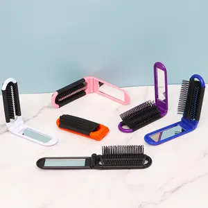 Escova de cabelo dobrável portátil para mulheres e homens, pente de plástico compacto desembaraçador de bolso, ideal para viagens, ideal para mulheres e homens, venda imperdível
