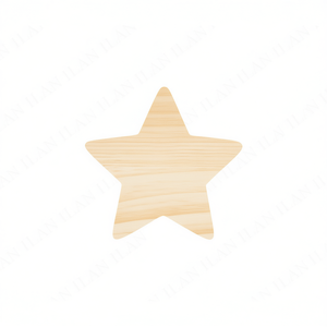 Base in Legno a Forma di Stella Ilan 8cm Spessore 5mm Materiale per Artigianato - Product Image 1