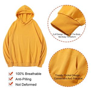 Design Oversized Pullover Tall Sweatshirt 400GSM Heavyweight Custom Print Your Logo Low MOQ Unisex Hoodie Warm for Winter - Product Image 5