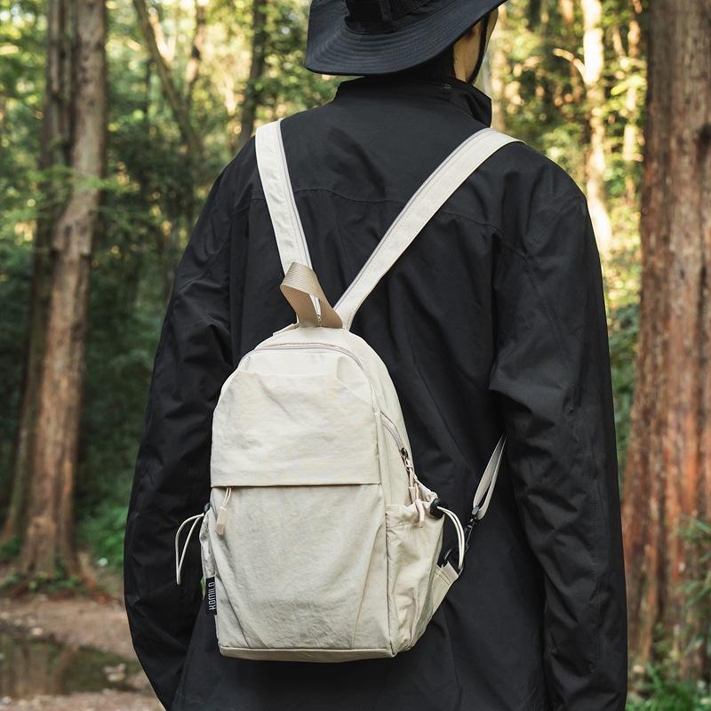 Khaki White (Large) - Can be worn as a backpack or crossbody bag