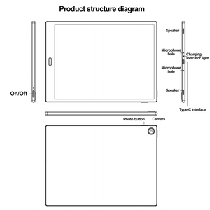Lector de Libros Electrónicos de <span class=keywords><strong>10</strong></span> <span class=keywords><strong>Pulgadas</strong></span> con Pantalla de Tinta Electrónica, Cámara, Pantalla HD, Lectura Similar a Papel, Compatible con Conexión Wifi + Bluetooth - Product Image 3