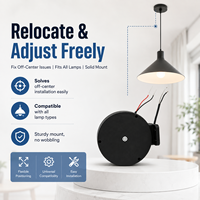 Mella Suspension Rétractable à Câble pour Plafond, Luminaire Suspendu avec Prise CA, Câble SJTW Pré-écrémé, Auto-bloquant, Hauteur Réglable 0,5-1,5M, Charge Maximale 1,5KG