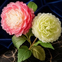 Bunga Sutra Plum-blossom Peony Buatan 2 Kepala Grosir untuk Pernikahan Dekorasi Ruang Tamu Alat Peraga Fotografi