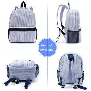seersucker backpack with pockets