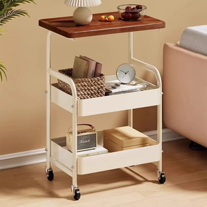 Étagère de cuisine mobile à 3 niveaux, <span class=keywords><strong>chariot</strong></span> de rangement domestique sur roulettes pour comptoir et articles divers - Product Image 4