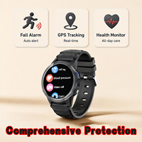 Montre connectée de sécurité pour seniors VFA56S 4G LTE avec détection de chute, GPS, suivi en temps réel, appel SOS, montre connectée ronde