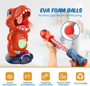EVA Soft Bullet Gun mobile dinosauro giocattolo da tiro con 2 pompa ad aria pistola per bambini giochi per feste giocattoli con Record di punteggio LED & Sound - Product Image 4
