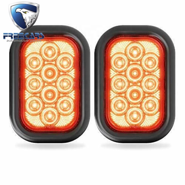 Rectangular 5" X 3" Red 10 LED Trailer Tail Truck Stop Brake Turn Light Trailer Light