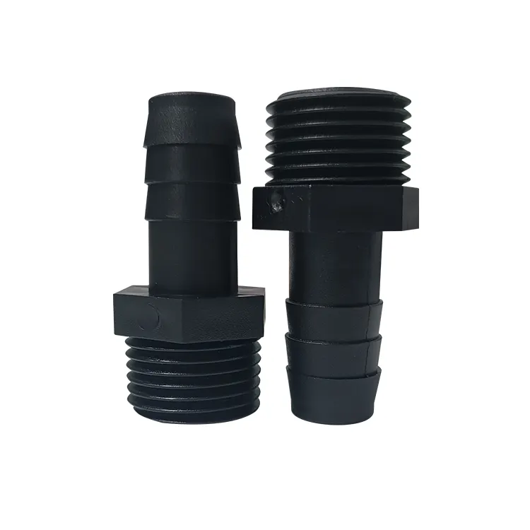 High Quality Plastic Male Connect Fittings 1/2" NPT Thread X 1/2" Hose Barb Fittings