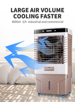 Refroidisseur d'air évaporatif portable Cool Breeze, alimenté par courant alternatif, 8000 m3/h, commande mécanique, silencieux, pour la chambre, le bureau, le garage, l'extérieur