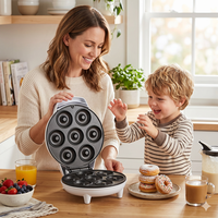 Machine à mini-beignets électrique OEM 7 pièces, cuisson double face, pour petit-déjeuner