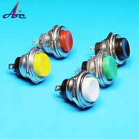 Vente en gros 16mm Mini interrupteur à poussoir momentané tête en plastique boîtier en métal interrupteurs à bouton pour machine d'arcade électrique