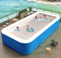 Aufblasbarer Swimmingpool Fabrik Großhandel Neu Blau-Weiß 3-Meter 3-Schicht Rechteckiger PVC-Pool für Erwachsene Kinder Kleinkinder Heimgebrauch