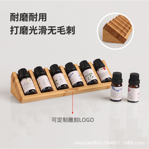 Bamboo Wood Essential Oil Display <b>Rack</b> 6 Compartment Desktop Storage Shelf For Aromatherapy Organizers - Product Image 2