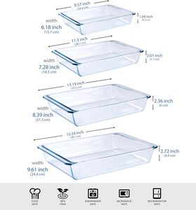 Bento Storage Plateau de service en verre réutilisable pour la cuisson au congélateur - Product Image 2