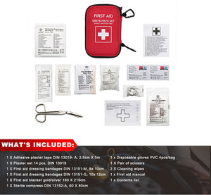 Botiquín de Primeros Auxilios para Motocicleta DIN 13167, Estuche Rígido de EVA, Bolsa Médica de Emergencia Completa para Motociclistas, ISO 13485 - Product Image 2