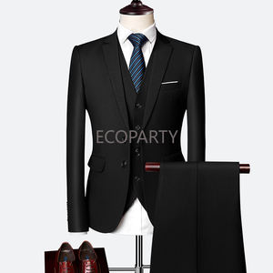 Costume da sposa da <span class=keywords><strong>uomo</strong></span> di lusso 3 pezzi abito da ufficio Business set giacca da <span class=keywords><strong>uomo</strong></span> di grandi dimensioni + pantaloni + gilet 10% - Product Image 2
