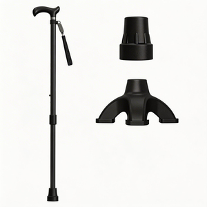 Bastón de <span class=keywords><strong>Caminar</strong></span> Ergonómico JINDA de Fibra de Carbono <span class=keywords><strong>con</strong></span> <span class=keywords><strong>Dos</strong></span> Tipos de Almohadillas, Altura Ajustable, Punta Antideslizante, Capacidad de 100 kg - Product Image 2