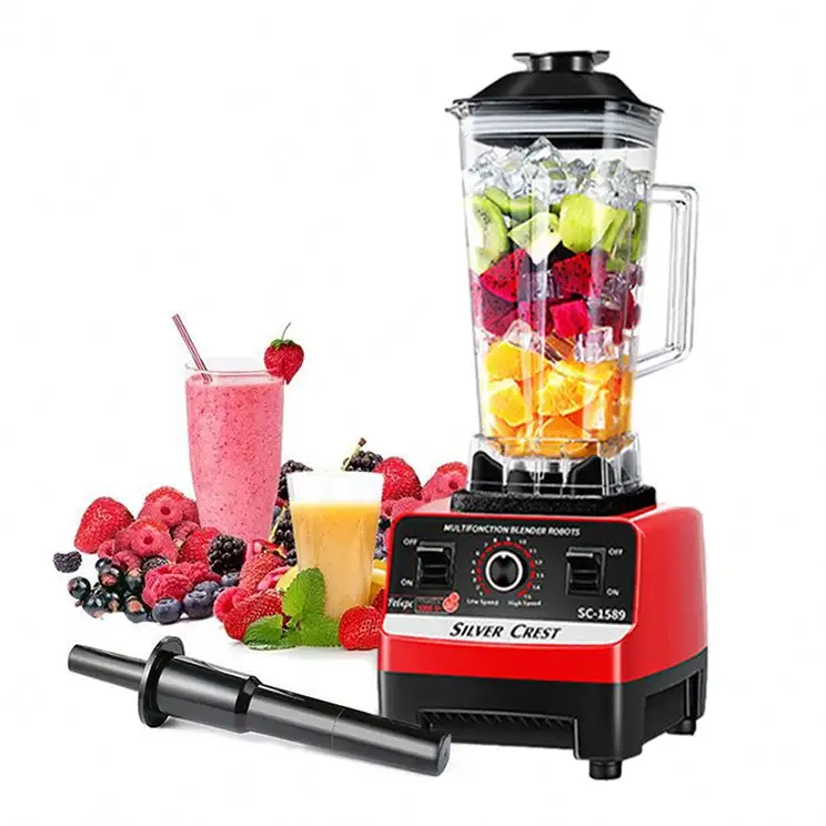 Peralatan dapur kecepatan 1500w, sistem makanan buah tinggi kapasitas rumah 2l, blender dengan mixer/