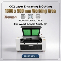 Mesin Pemotong dan Pengukir Laser CO2 1390 dengan Area Kerja 1300x900mm untuk Produksi Papan Nama dan Panel