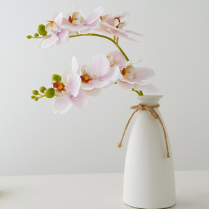 Phalaenopsis Orchid Artificial <b>Flowers</b> 5-Headed Silk High Simulation Home Wedding Decor <b>Light</b> Pink White Green - Product Image 4