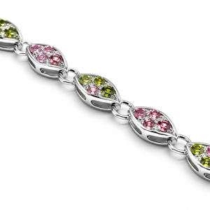 925 Sterling <b>Silver</b> Rhodium Plated Multi Tourmaline <b>Bracelet</b> Handmade Colorful Gemstone Jewelry - Product Image 4