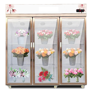 Refrigerador comercial con pantalla de flores, refrigerador con puerta de vidrio transparente, refrigerador de flores frescas - Product Image 1