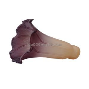 Lámpara de Mesa Minimalista de Vidrio Soplado a Mano de 6'' con Diseño de Lirio de Estanque, Color Morado, para Sala de Estar/Dormitorio/Comedor, Accesorios de Iluminación - Product Image 5