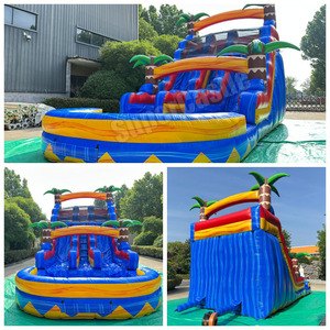 Toboggan aquatique gonflable en PVC de qualité commerciale, double piste, personnalisé pour parcs aquatiques, carnavals et locations extérieures - Product Image 1