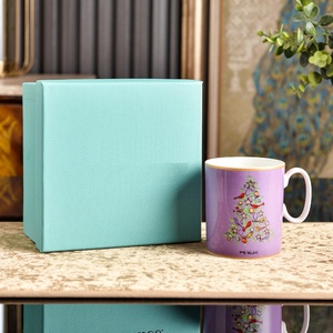 Tasse à café en céramique personnalisée, motif sapin de Noël, en porcelaine fine, cadeau idéal pour la maison et le bureau - Product Image 6