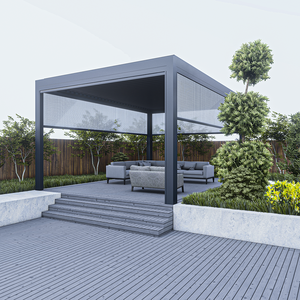 Système motorisé étanche pour bâtiment terrasse villa <span class=keywords><strong>toit</strong></span> auvent panneau lattes gazebo bioclimatique <span class=keywords><strong>pergola</strong></span> en aluminium nature - Product Image 4