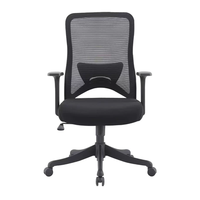 Chaise de bureau ergonomique à dossier haut pivotant, réglable en hauteur, avec accoudoirs fixes, pour le bureau à domicile